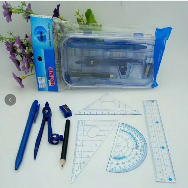 Math Set WB688 Compasses Painting Examination Set Geometry Protractor Math Drawing Ruler School Compasses For Student Stationery