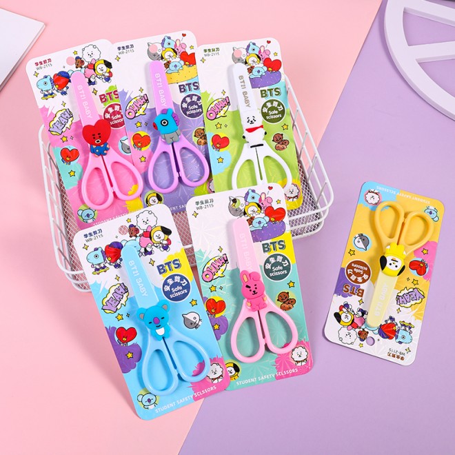 WEIBO High Quality Student-specific Safety Handmade Stationery Scissors Kids Colorful Scissor Kawaii Stationery