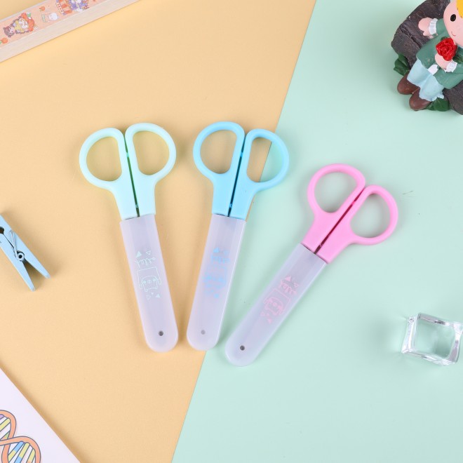 WEIBO student scissors  round head small  cartoon paper cutting hand knife  5 inches