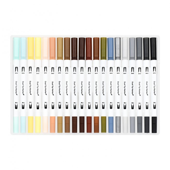 Factory On Sale Large Capacity 100 Colors Dual Tip Brush Pens for Artists Adults Kids Drawing Coloring Art Crafts