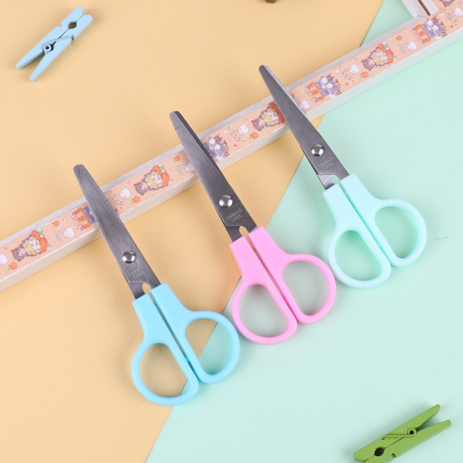 WEIBO student scissors  round head small  cartoon paper cutting hand knife  5 inches