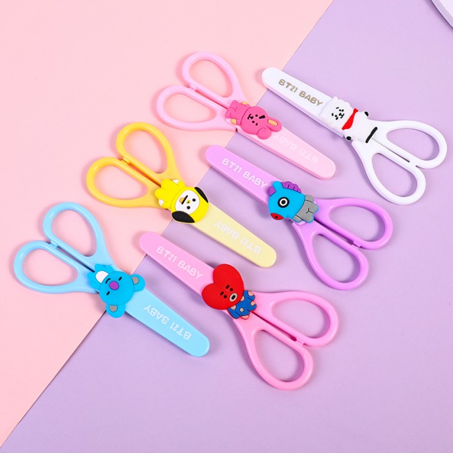 WEIBO High Quality Student-specific Safety Handmade Stationery Scissors Kids Colorful Scissor Kawaii Stationery