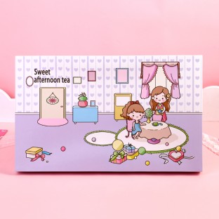 WEIBO  Student School Supplies Gift set Children Stationery Learning Set Birthday Gift Portable Gift Box Sweet afternoon tea sty