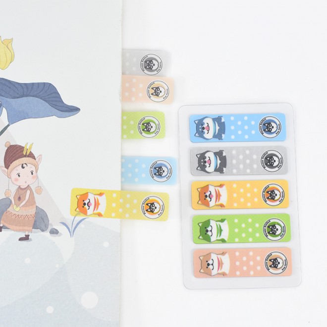 Cute 2x0.6 inch 100pcs stick marker Sticky Tabs in 5 Colors Polka Dot cartoon Style Fit Books Bookmarks Notebook