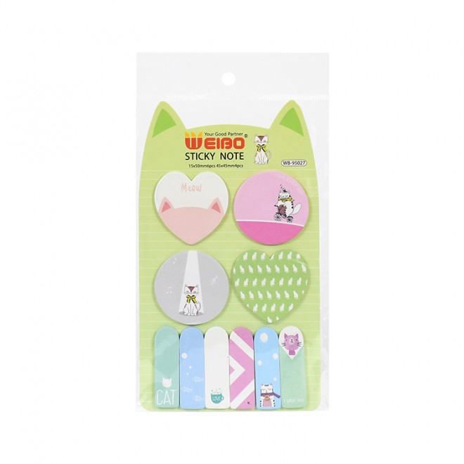 Cute custom colors sticky notes custom WEIBO brand online shopping Pakistan thank you paste sticker sticky note kawaii papeleria