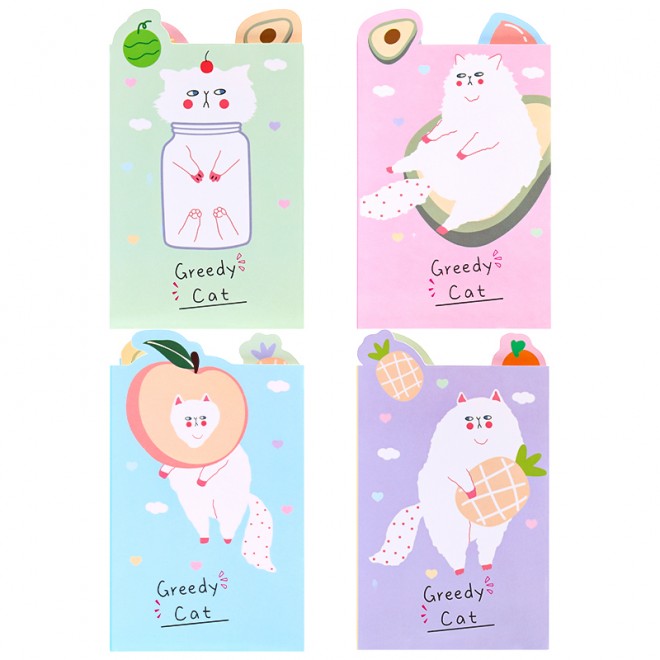 WEIBO Wholesale Bulk  Manufacturer Student Child Stationery Kitten Convenient Label Sticky Notes Pad Cute Sticky Notes