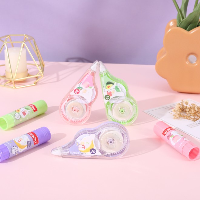 School Supplies Yellow Color Erase Set Plastic Correction Tape Green Blue Logo Packing Office Pcs Feature Eco Material Origin