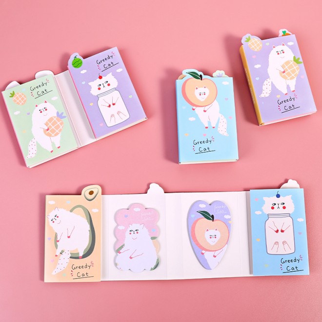 WEIBO Wholesale Bulk  Manufacturer Student Child Stationery Kitten Convenient Label Sticky Notes Pad Cute Sticky Notes