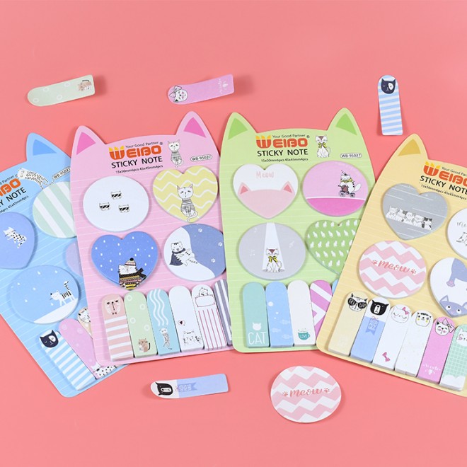 Cute custom colors sticky notes custom WEIBO brand online shopping Pakistan thank you paste sticker sticky note kawaii papeleria