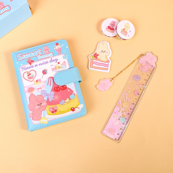 WEIBO  Student School Supplies Gift set Children Stationery Learning Set Birthday Gift Portable Gift Box  Dessert rabbit style