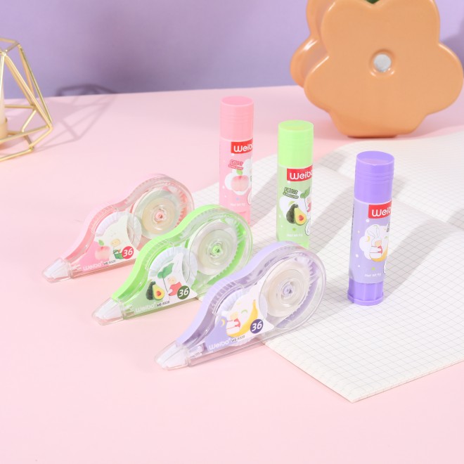 School Supplies Yellow Color Erase Set Plastic Correction Tape Green Blue Logo Packing Office Pcs Feature Eco Material Origin